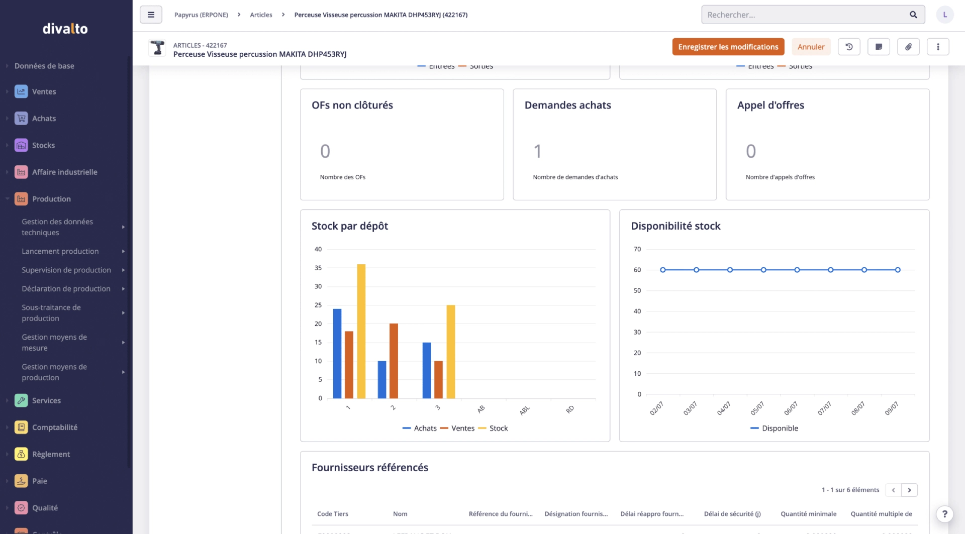 Logiciel de gestion des stock et analyse