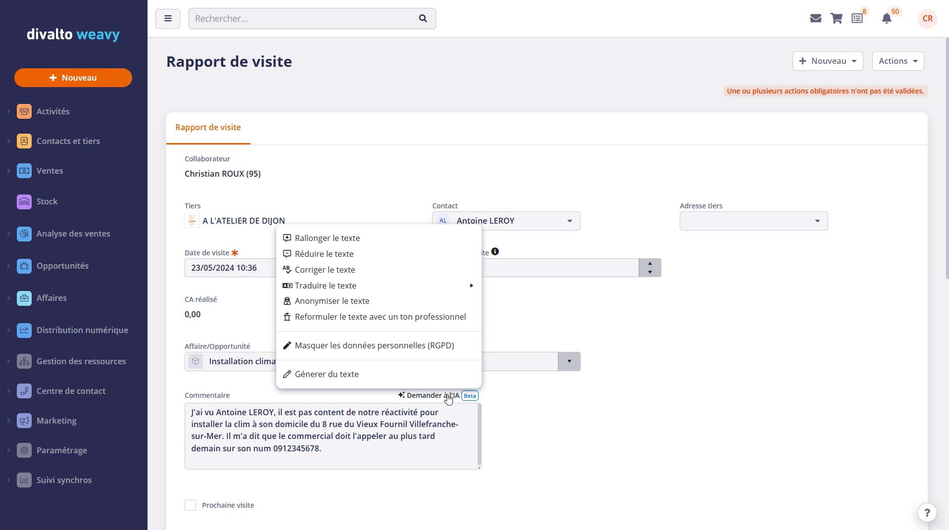 Solution CRM pour la gestion des clients